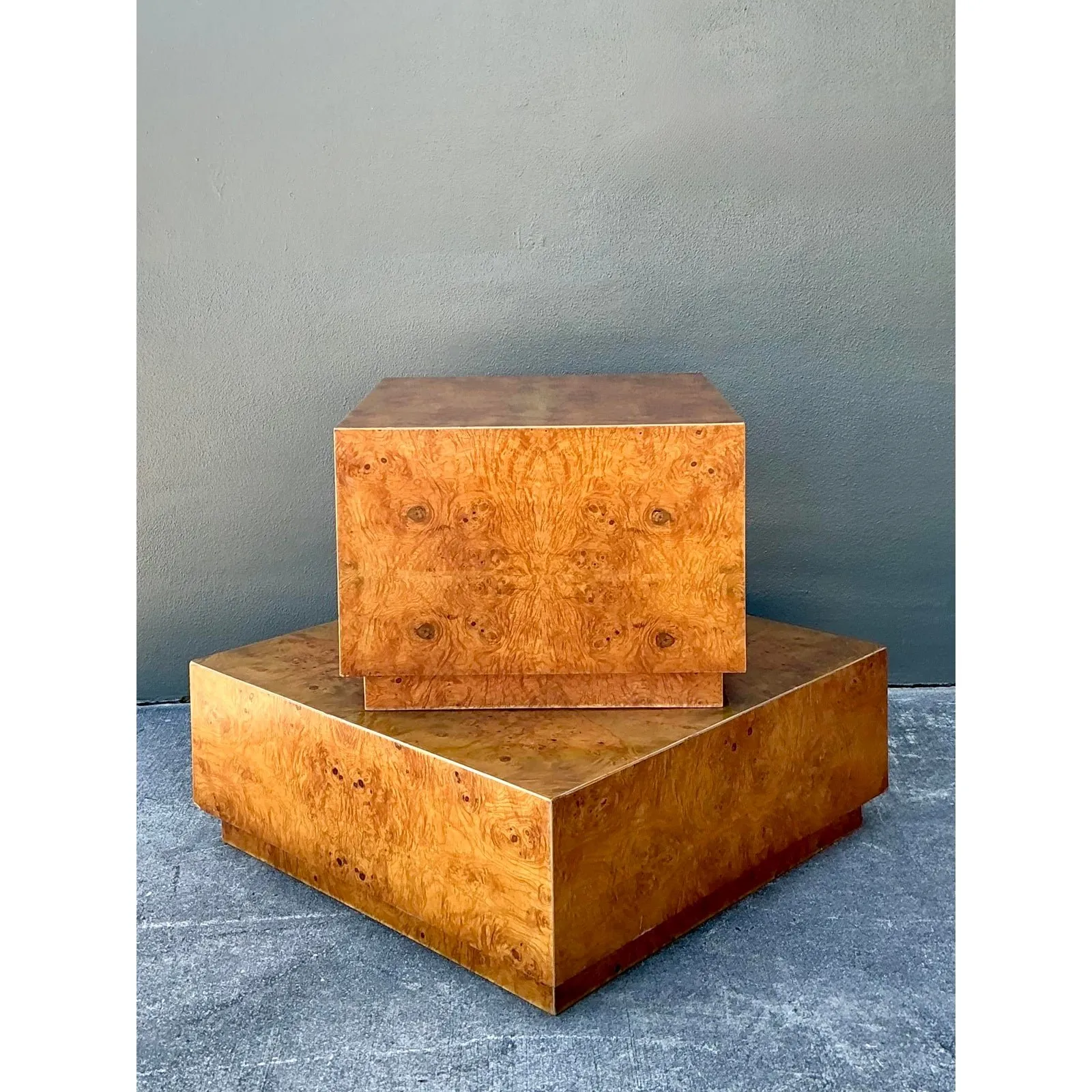 Vintage Book Matched Burl Wood Coffee Table — additional photo 4