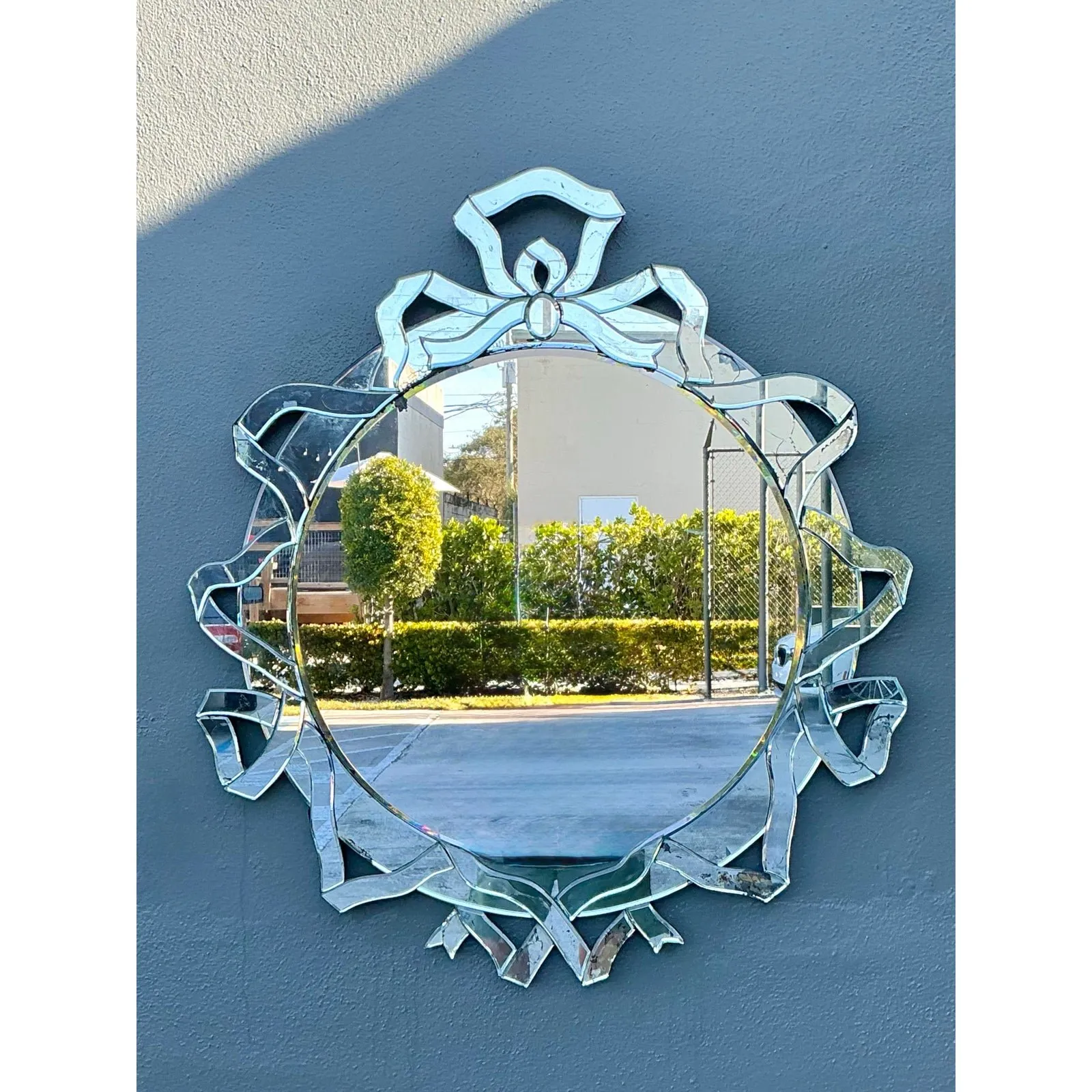 Vintage Patinated Venetian Ribbon Mirror — additional photo 1