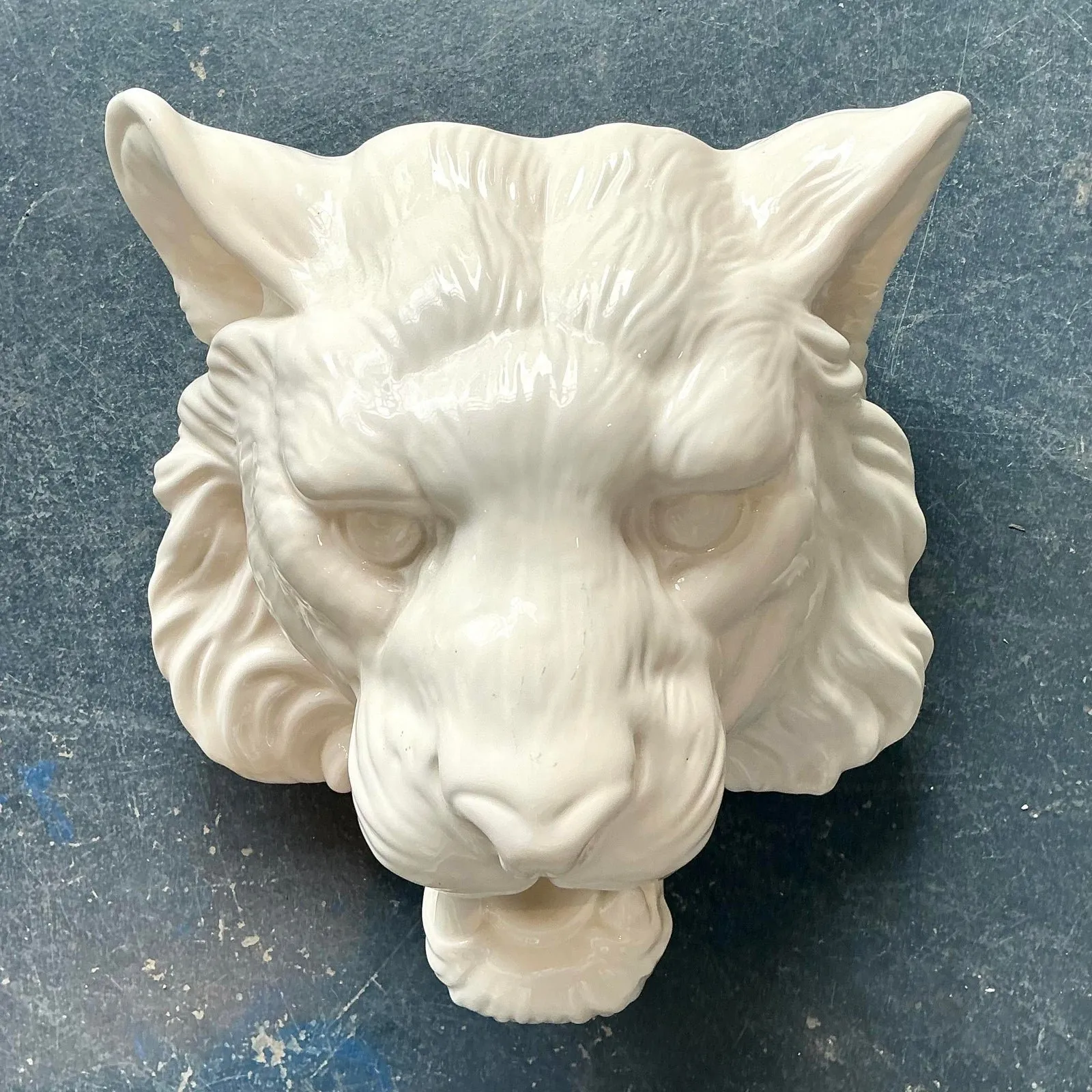 Vintage Fitz and Floyd Tiger Head Wall Pocket — additional photo 1
