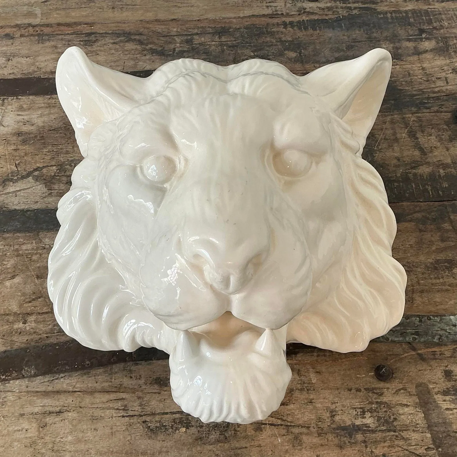 Vintage Fitz and Floyd Tiger Head Wall Pocket — additional photo 3