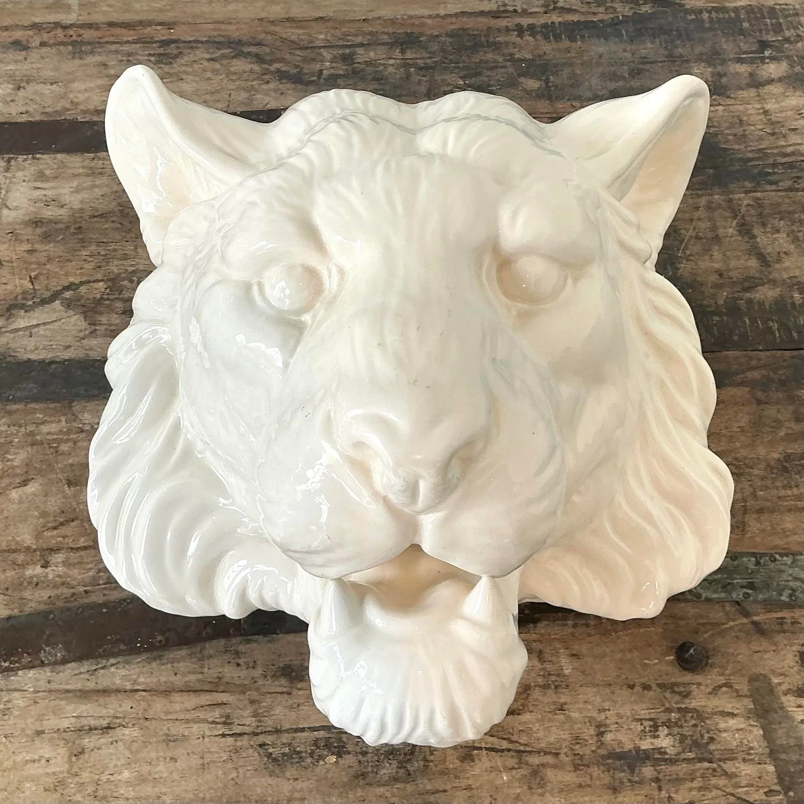 Vintage Fitz and Floyd Tiger Head Wall Pocket — additional photo 7