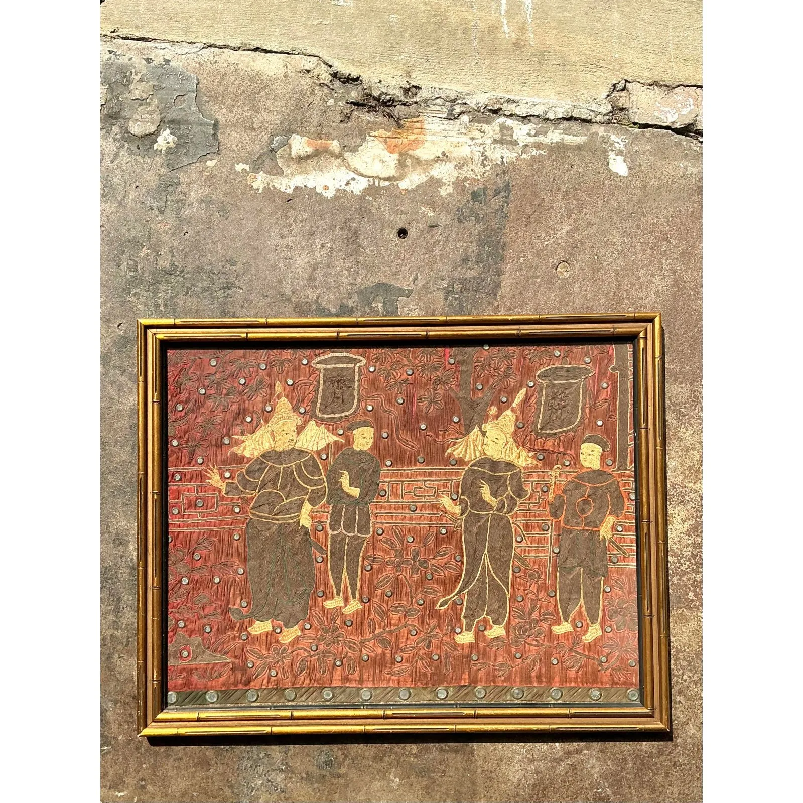 Vintage Asian Original Embroidered Silk Figurative — additional photo 4