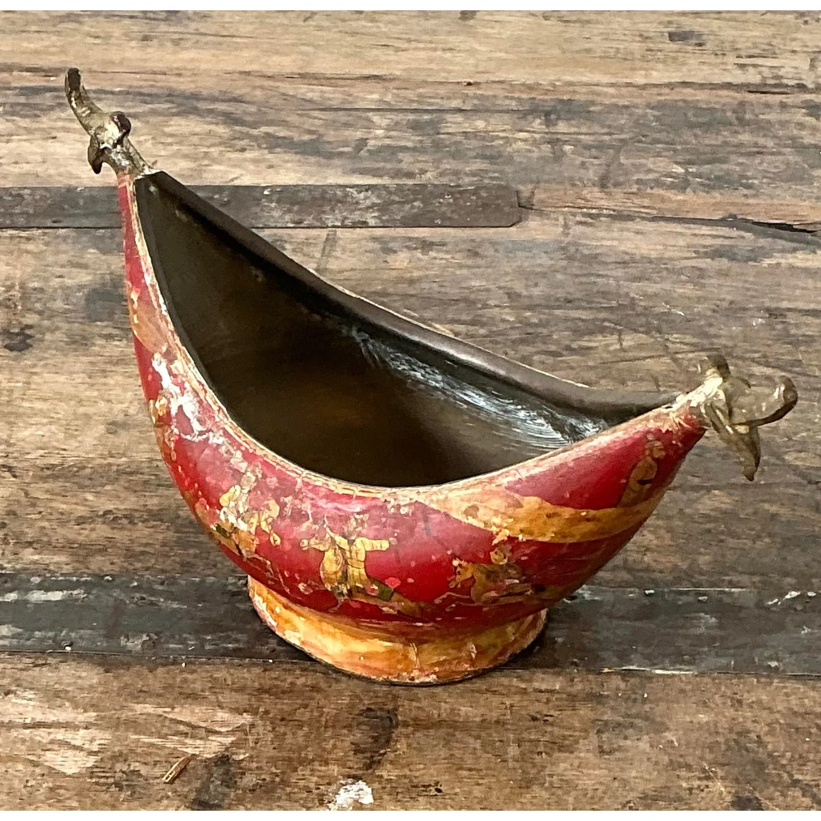 Vintage Chinoiserie Brass Bowl — additional photo 1