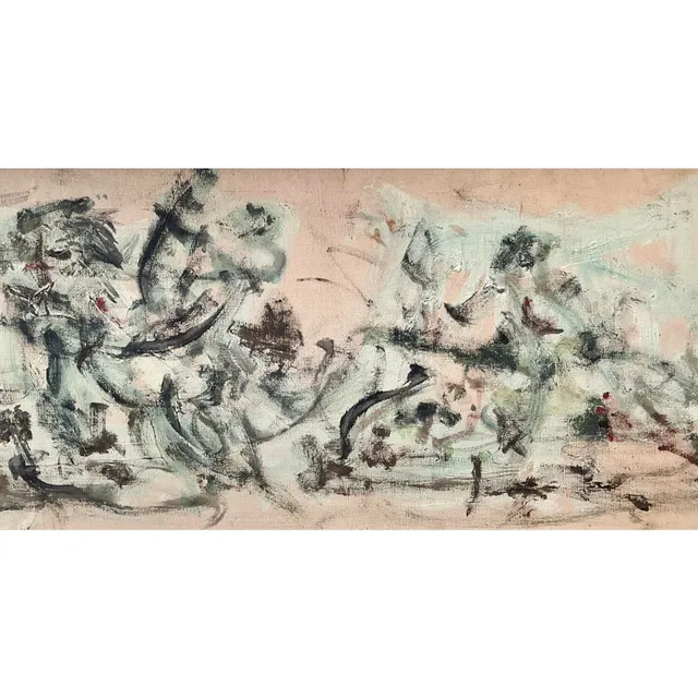 Vintage 1966 Original Abstract Figurative Oil on Board — additional photo 6