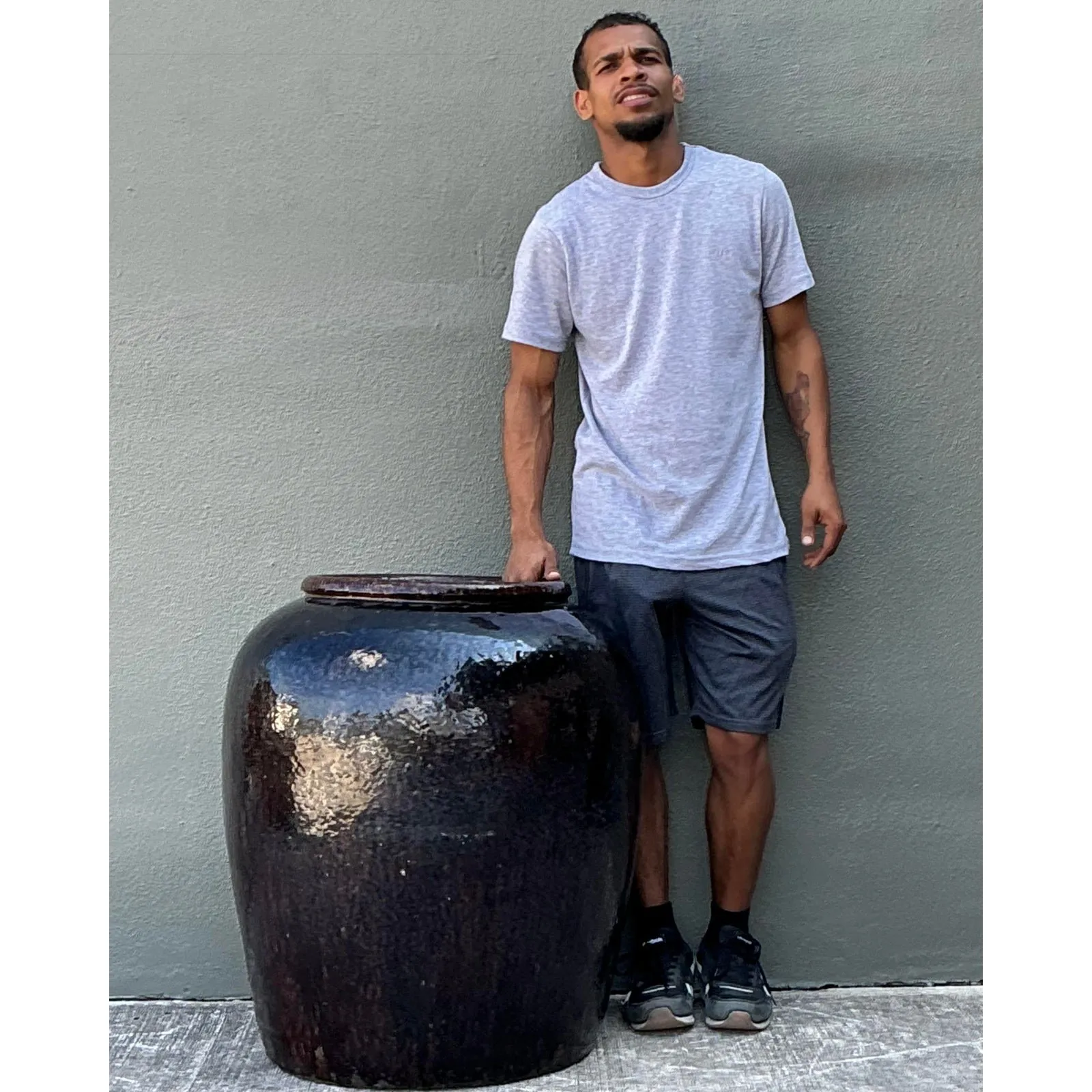 Vintage Glazed Ceramic Martaban Urn — additional photo 8