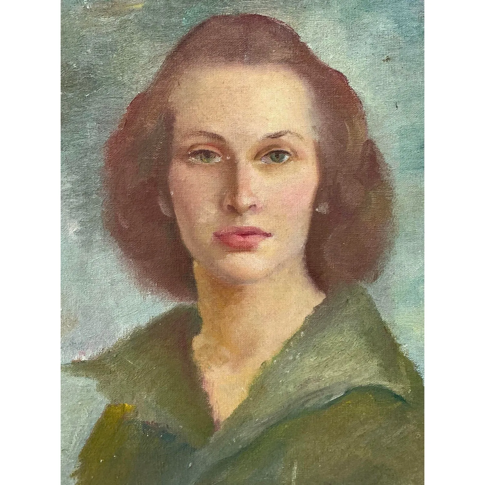 Vintage 1952 Original Oil Portrait on Board — additional photo 5
