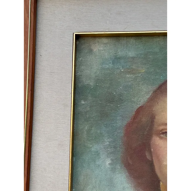 Vintage 1952 Original Oil Portrait on Board — additional photo 7