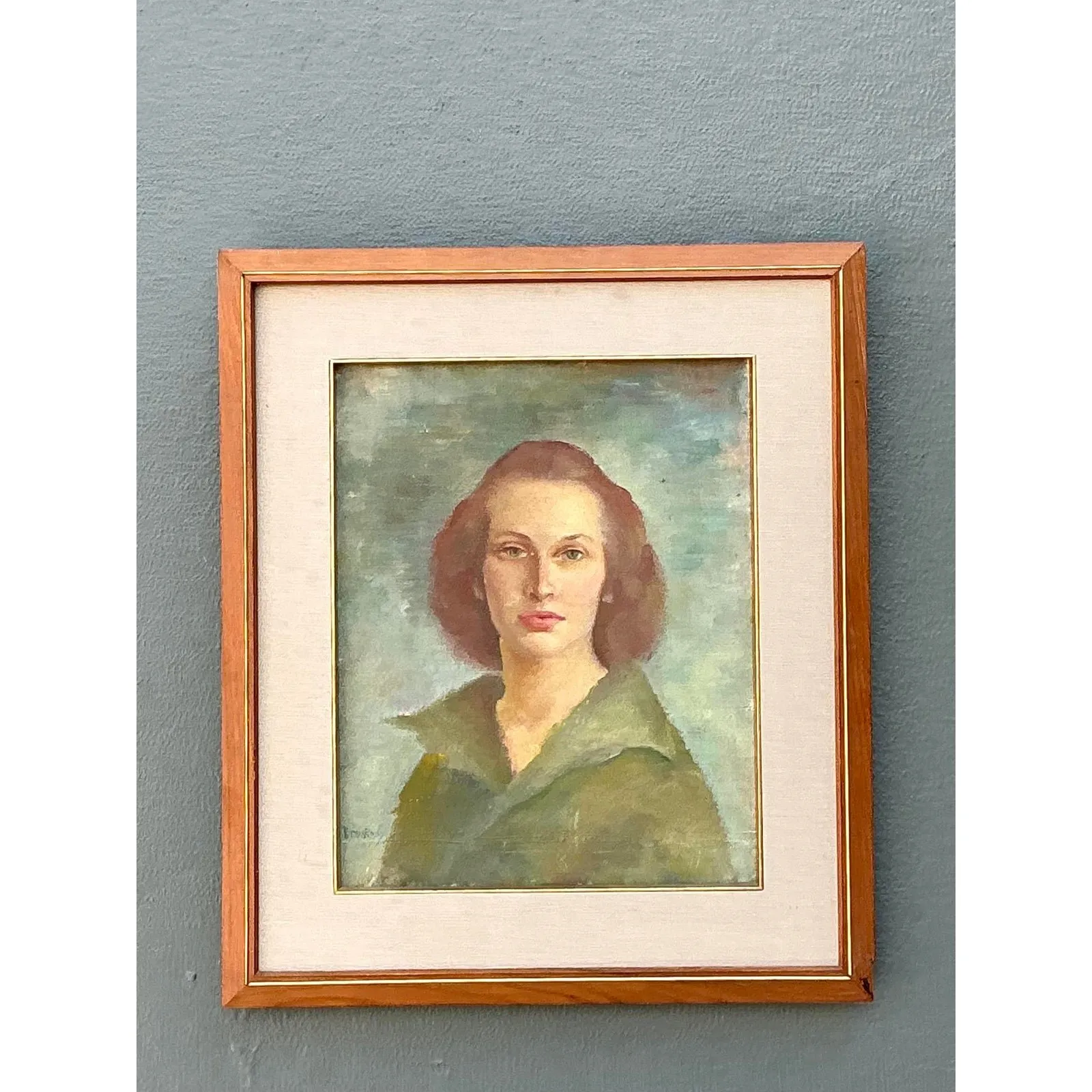 Vintage 1952 Original Oil Portrait on Board — additional photo 8