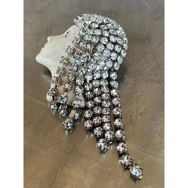 Vintage Art Deco Rhinestone Flapper Brooch — additional photo 5