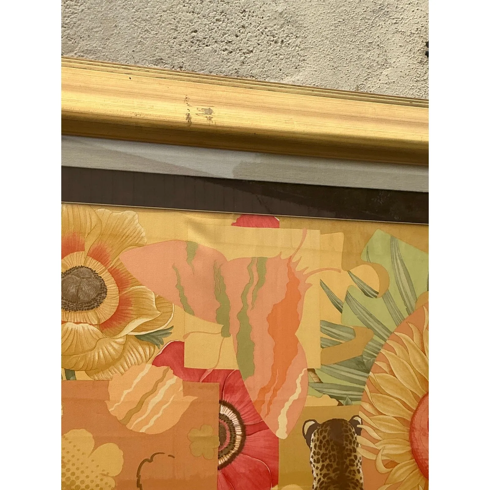 Vintage Italian Framed Salvatore Ferragamo Place Print Scarf — additional photo 2