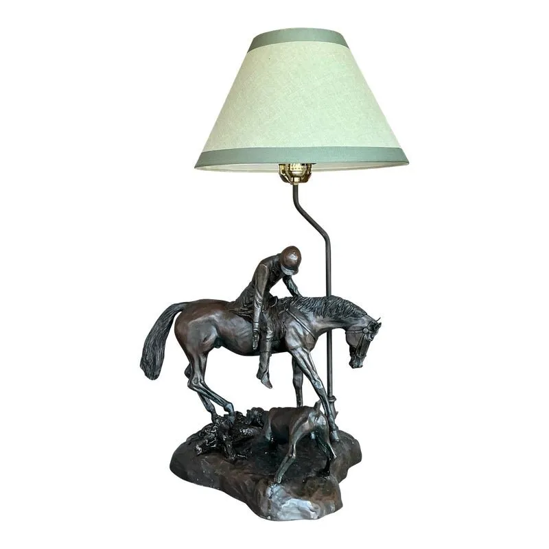 Vintage Boho Bronze Horse and Rider Lamp — additional photo 5