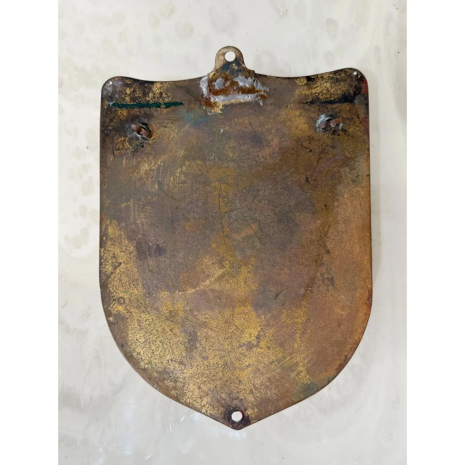 Vintage Embossed Copper Gladiator Wall Pocket — additional photo 7