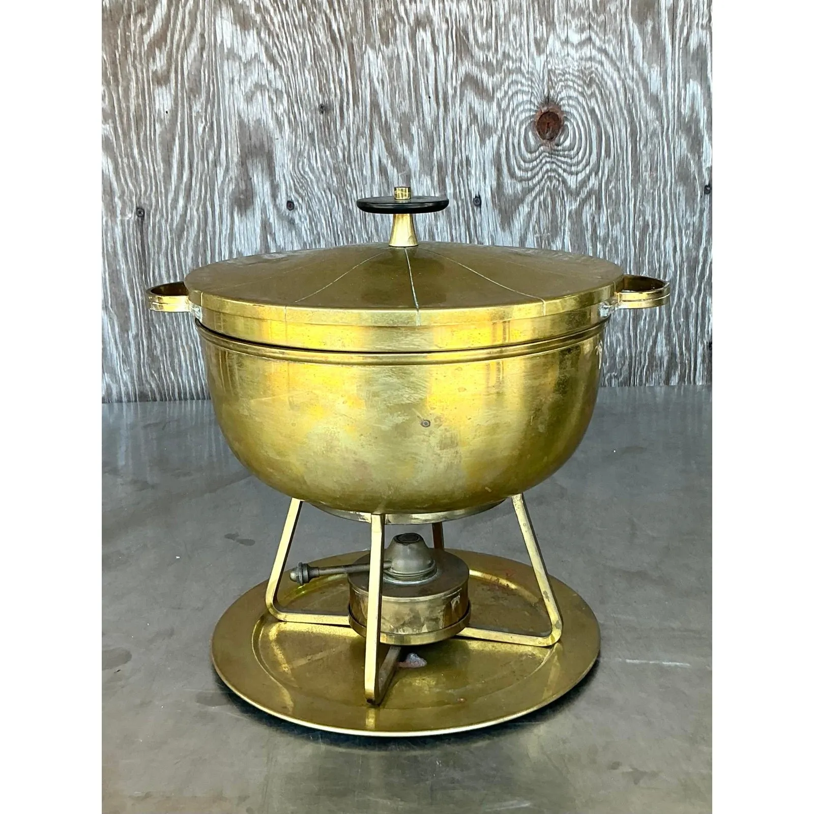 Vintage Mid-Century Modern Brass Chafing Dish After Tommi Parzinger — additional photo 3