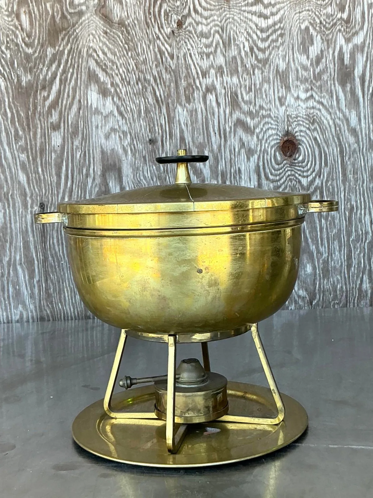 Vintage Mid-Century Modern Brass Chafing Dish After Tommi Parzinger — additional photo 6