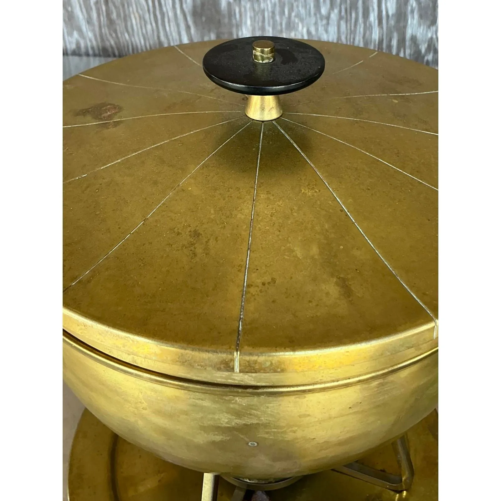Vintage Mid-Century Modern Brass Chafing Dish After Tommi Parzinger — additional photo 8