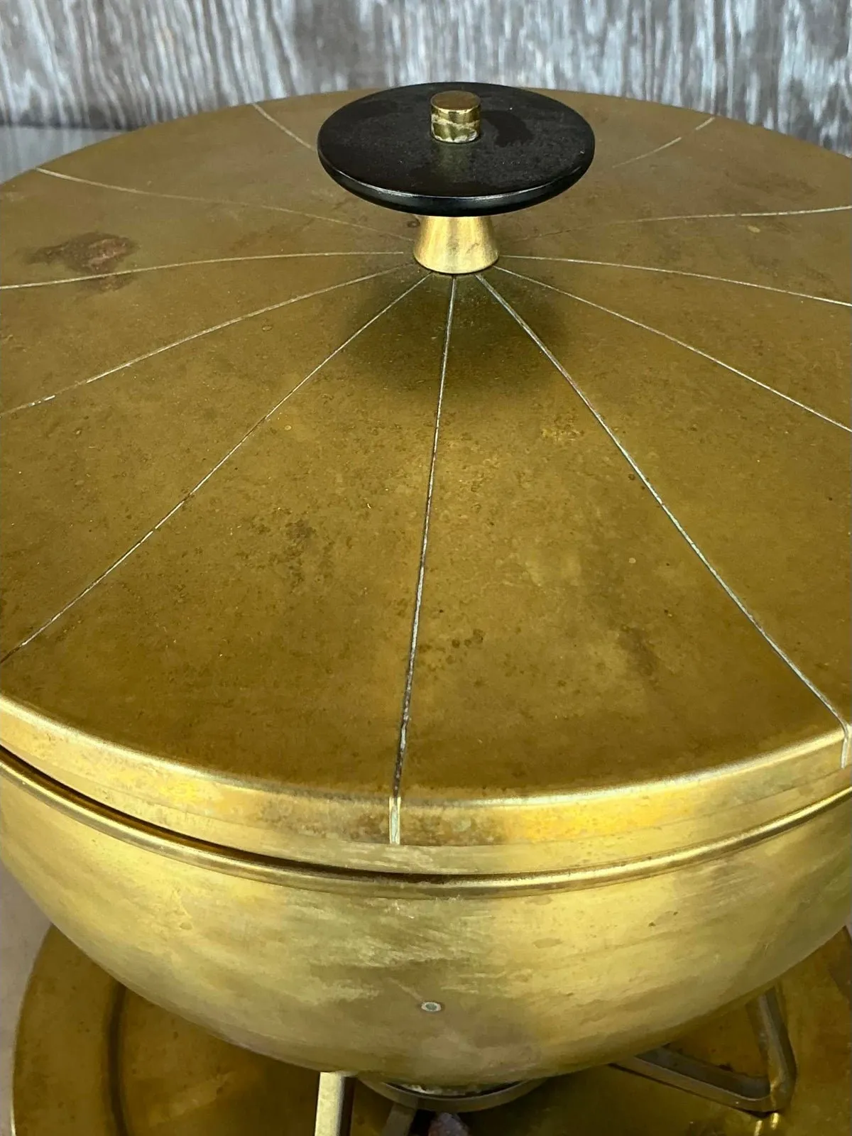 Vintage Mid-Century Modern Brass Chafing Dish After Tommi Parzinger — additional photo 7