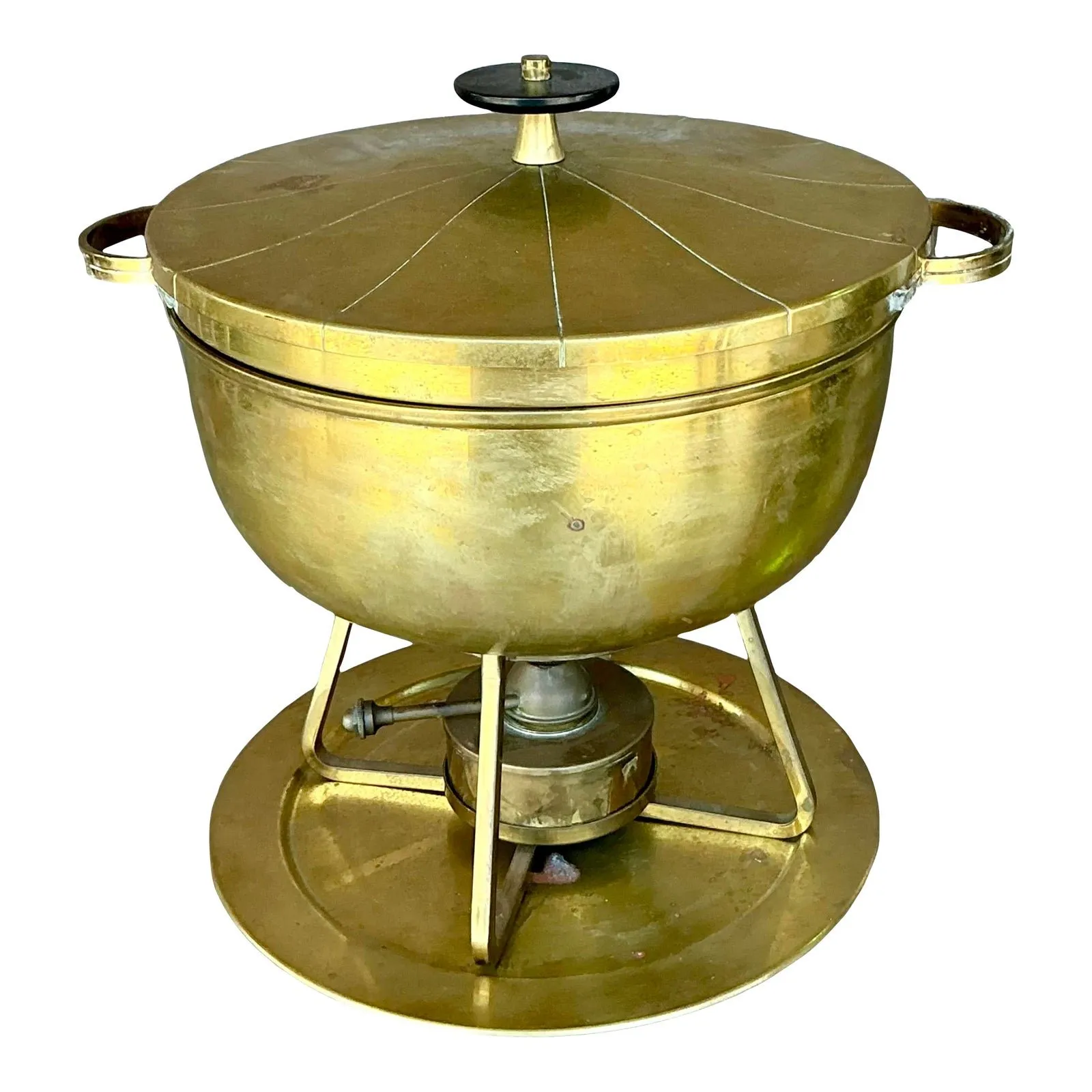Vintage Mid-Century Modern Brass Chafing Dish After Tommi Parzinger — additional photo 1