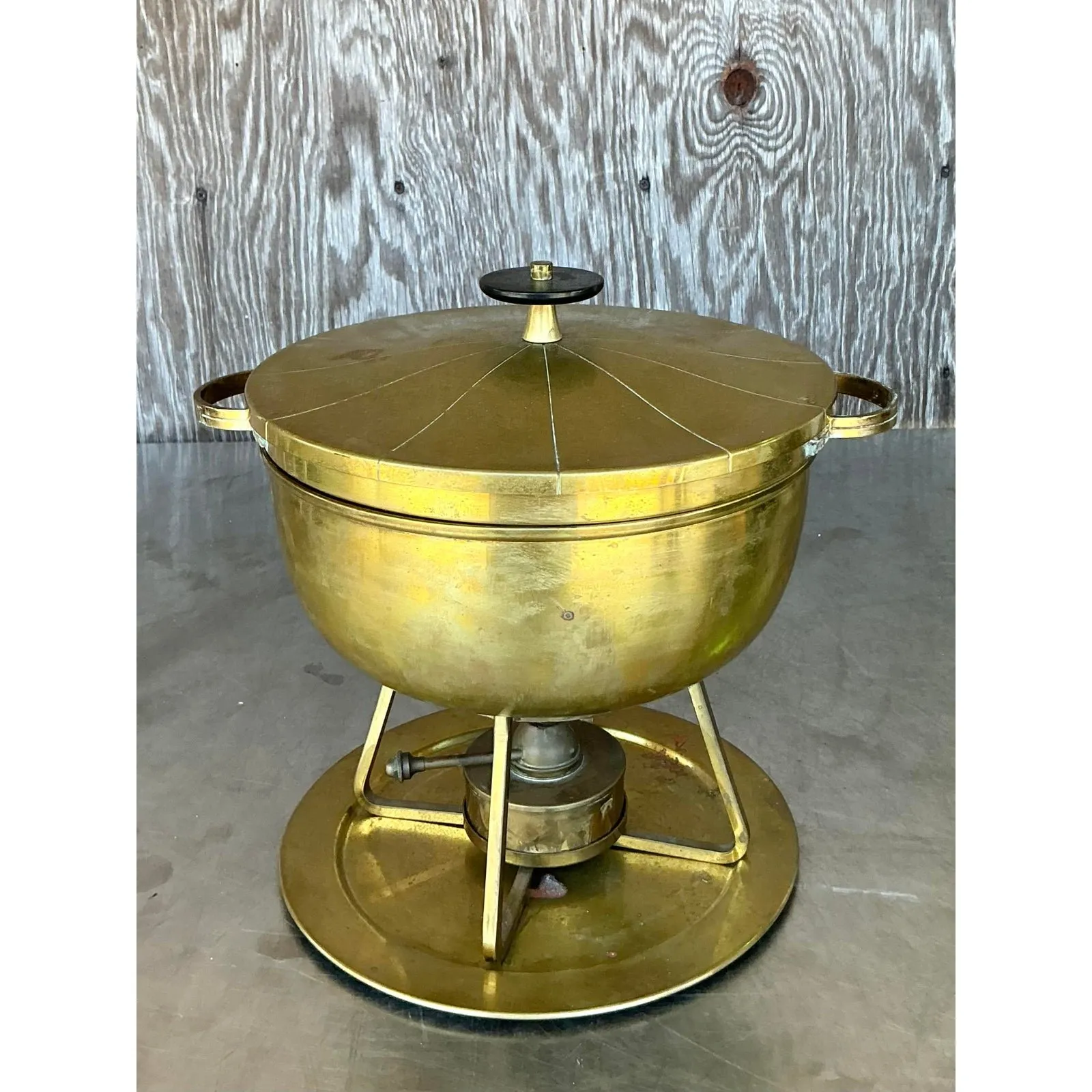 Vintage Mid-Century Modern Brass Chafing Dish After Tommi Parzinger — additional photo 2