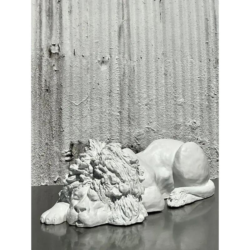 Vintage Boho 1974 Monumental Jaru Plaster Lion