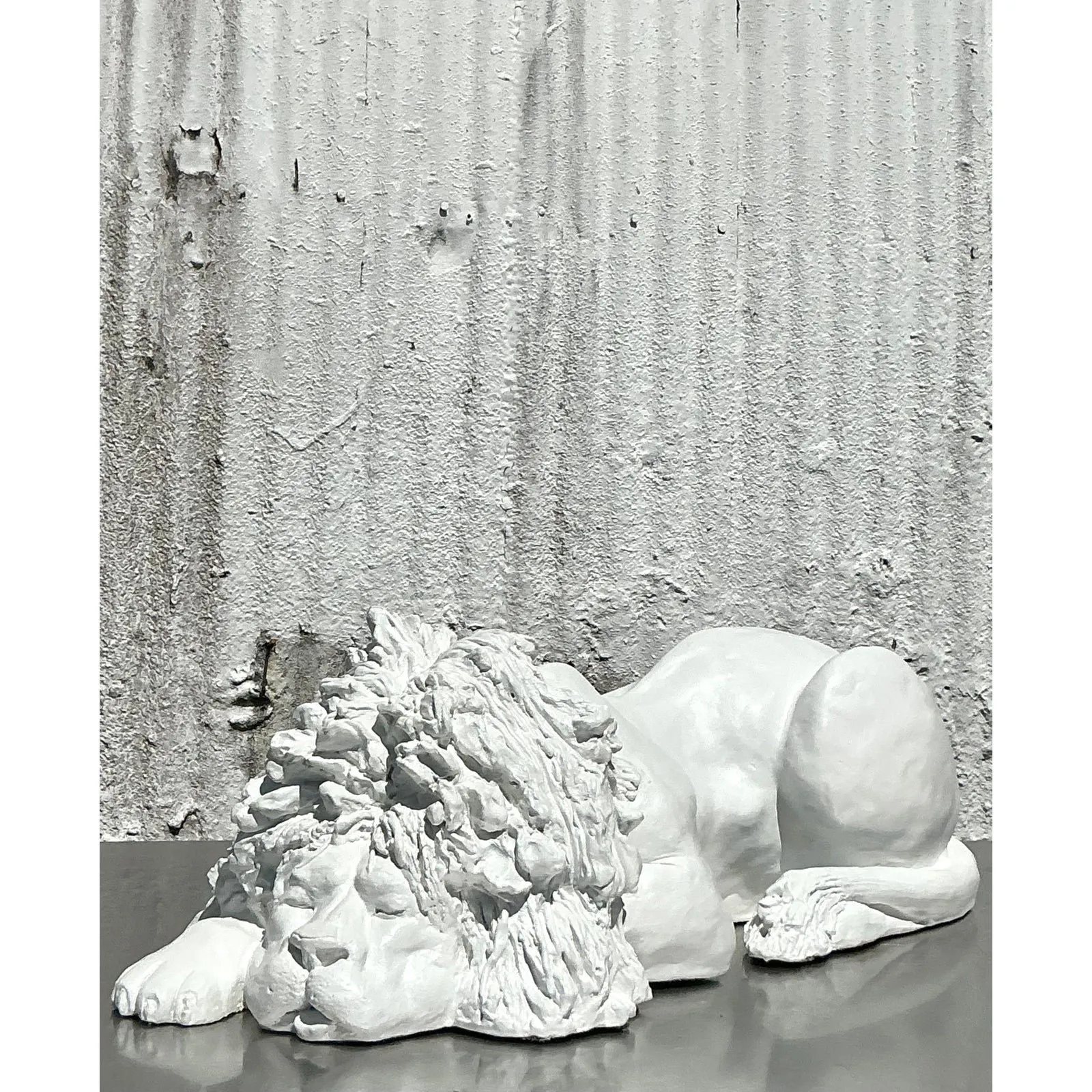 Vintage Boho 1974 Monumental Jaru Plaster Lion — additional photo 4