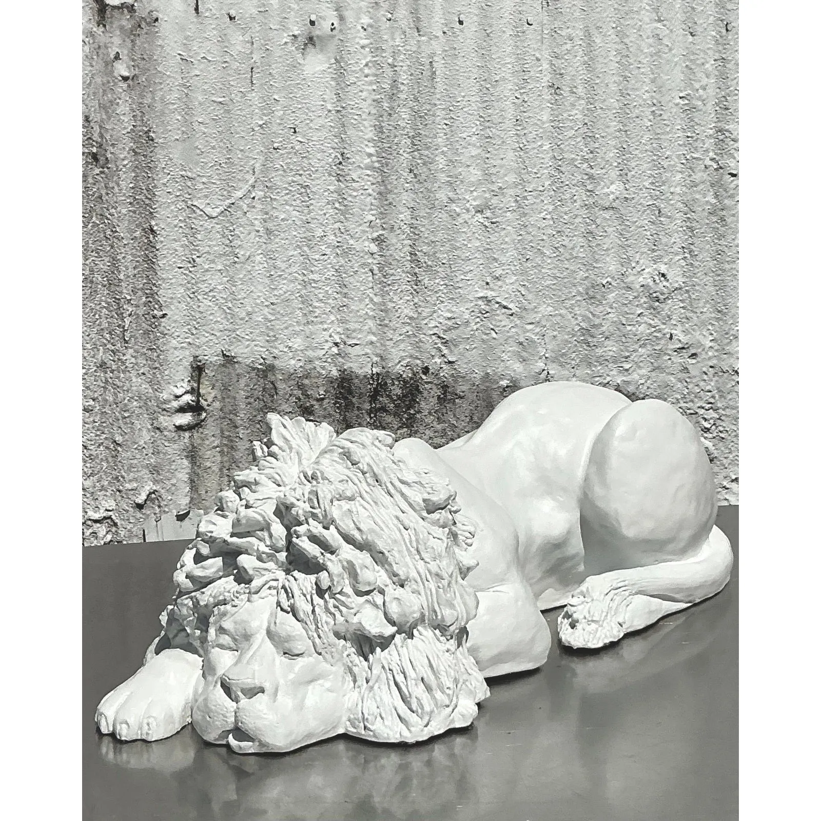 Vintage Boho 1974 Monumental Jaru Plaster Lion — additional photo 5