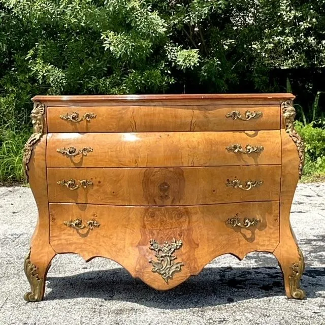 Vintage Regency Burl and Ormolu Commode — additional photo 7