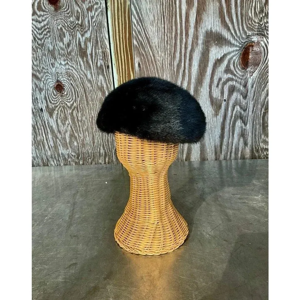 Vintage Genuine Mink Fur Hat — additional photo 3