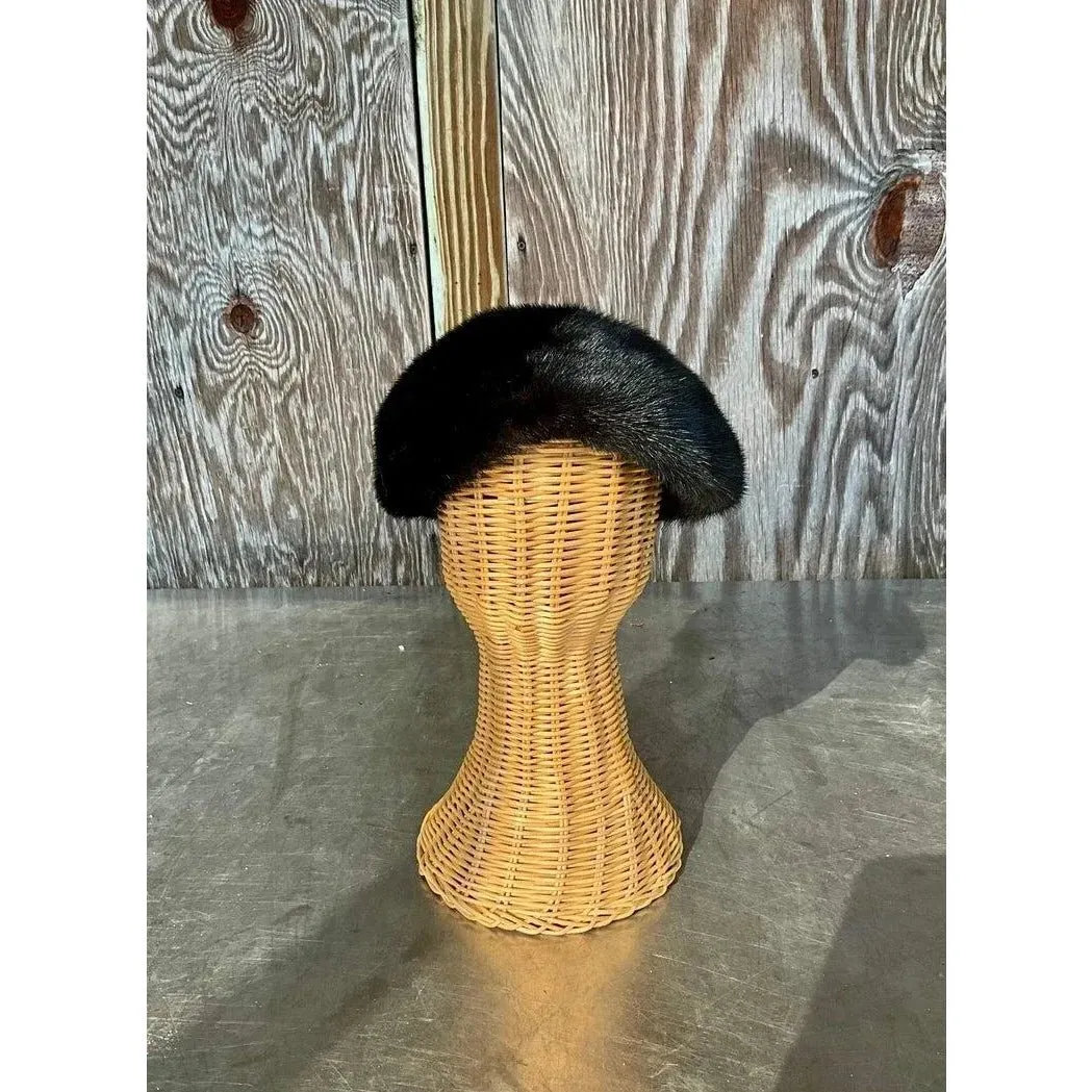 Vintage Genuine Mink Fur Hat — additional photo 2