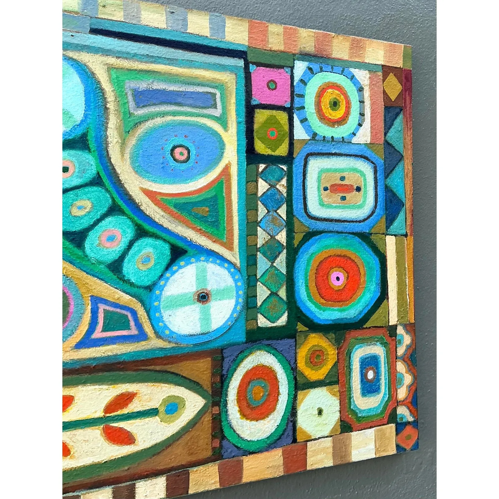 Vintage Original Abstract Oil Painting on Canvas - Canvas, 30.25W x 40H — additional photo 2