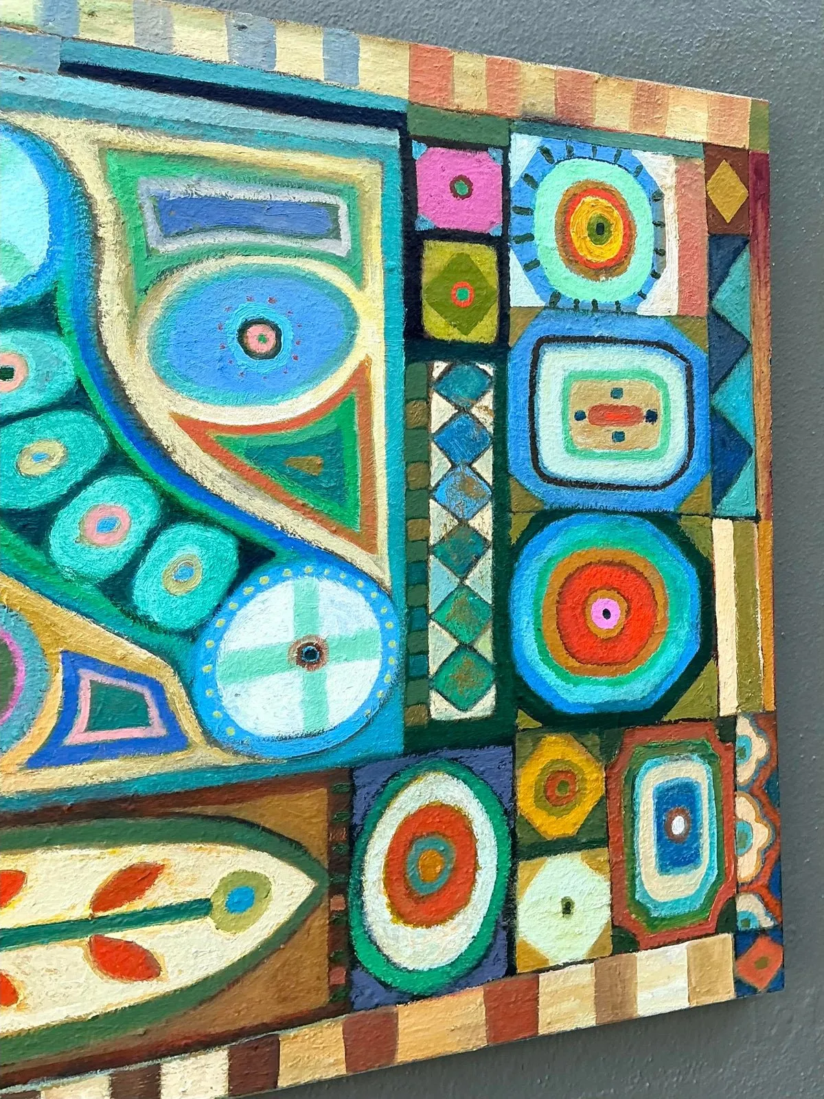 Vintage Original Abstract Oil Painting on Canvas - Canvas, 30.25W x 40H — additional photo 2