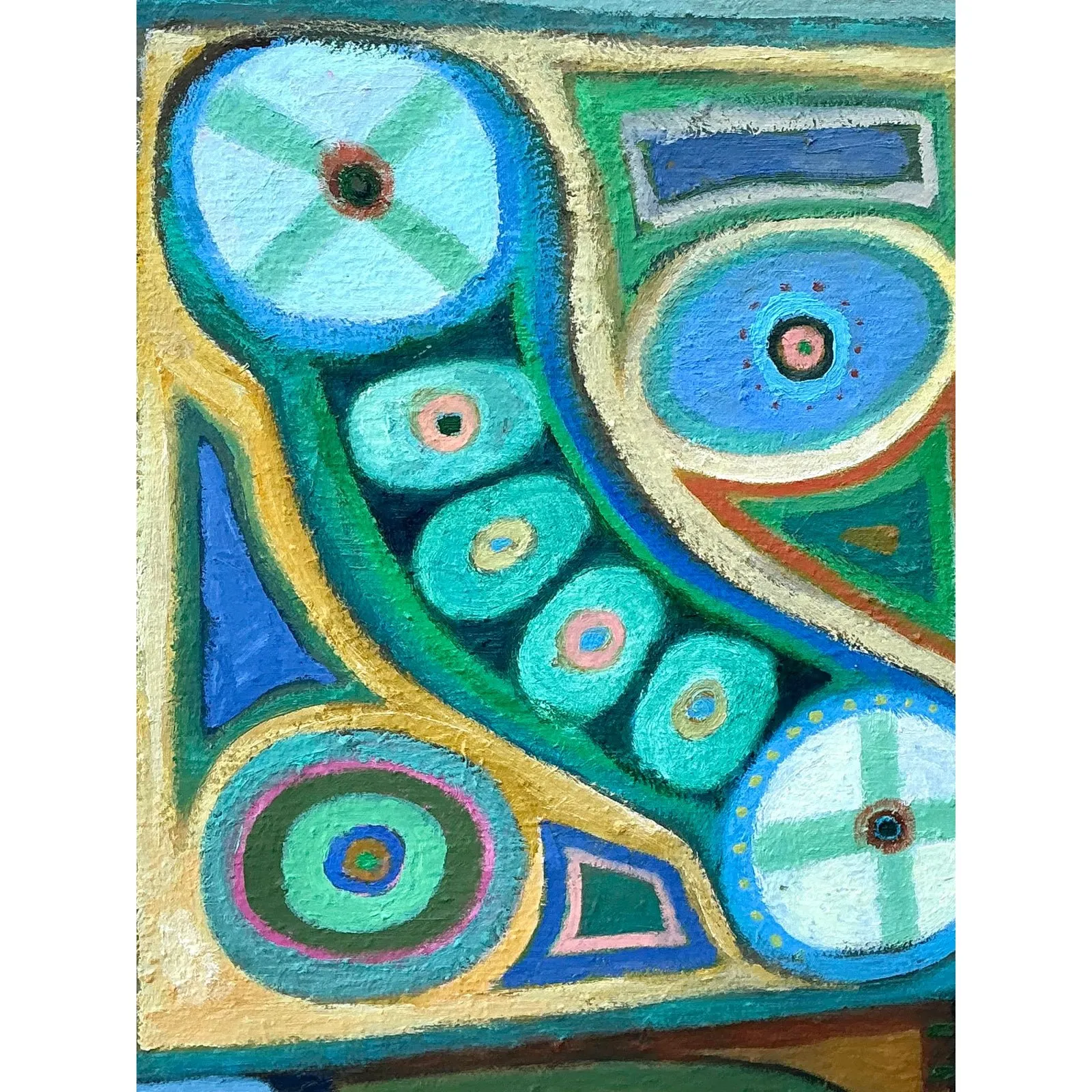 Vintage Original Abstract Oil Painting on Canvas - Canvas, 30.25W x 40H — additional photo 4