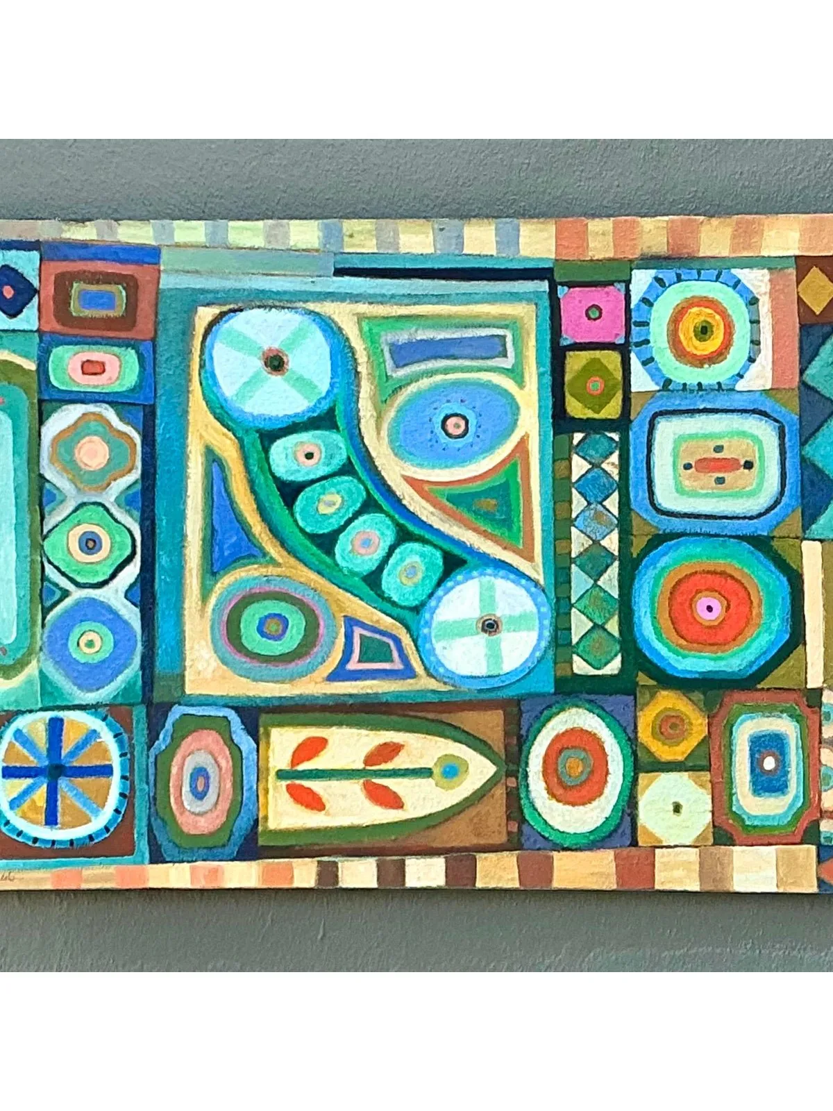 Vintage Original Abstract Oil Painting on Canvas - Canvas, 30.25W x 40H — additional photo 5