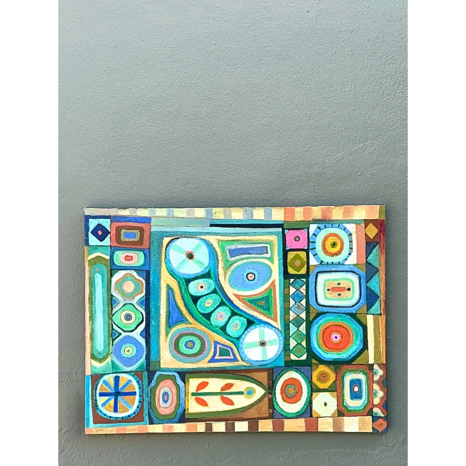 Vintage Original Abstract Oil Painting on Canvas - Canvas, 30.25W x 40H — additional photo 7