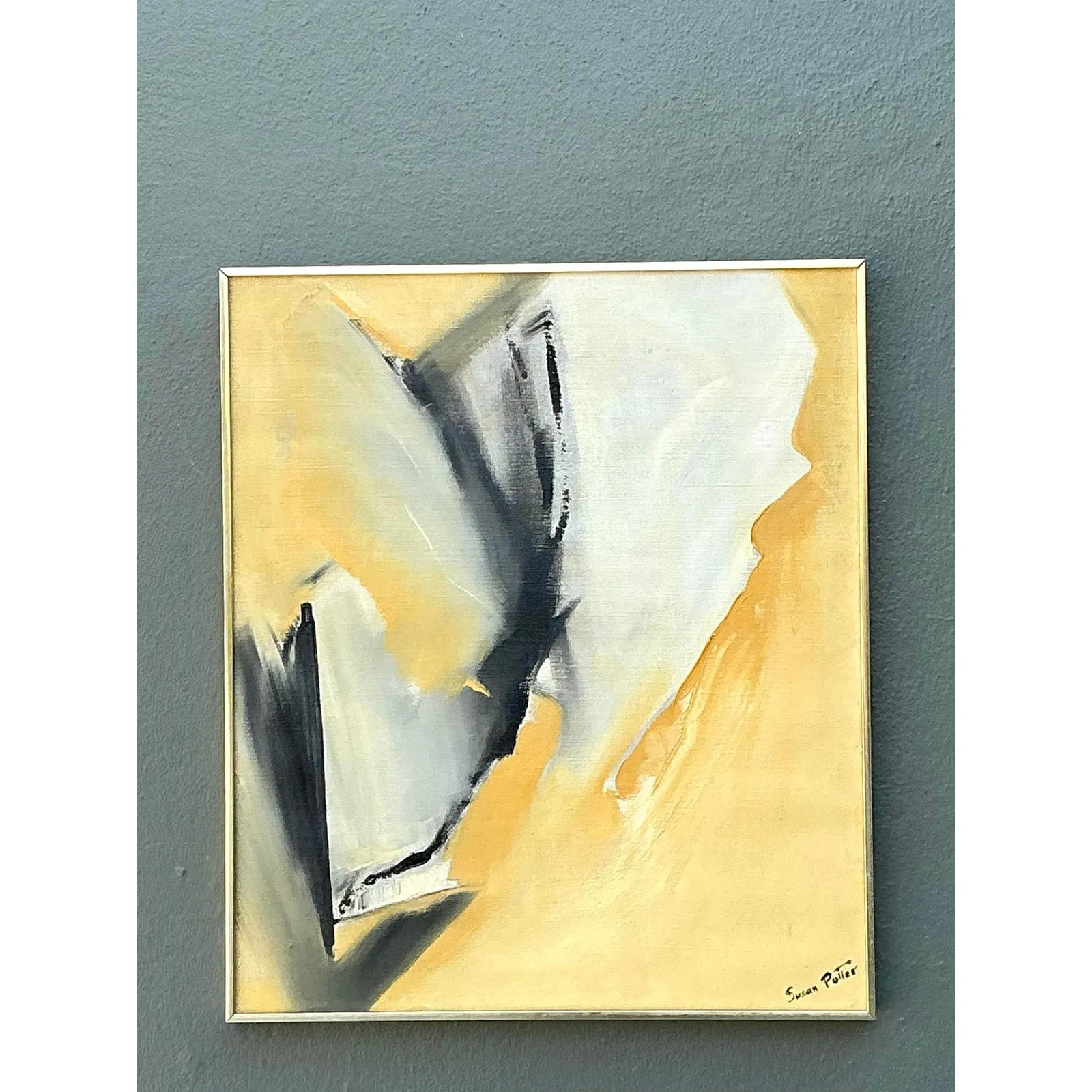 Vintage Original Abstract Oil Painting on Canvas - Canvas, 24.25W x 28.25H — additional photo 5