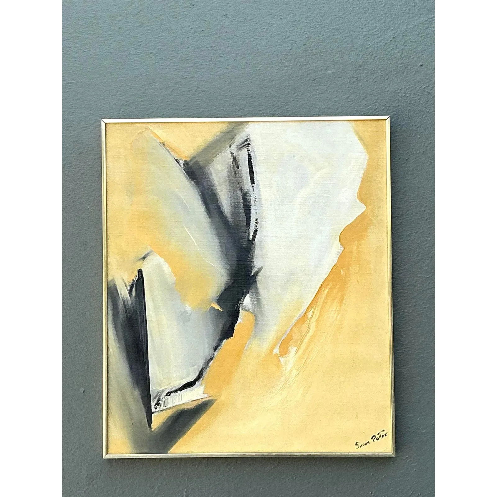 Vintage Original Abstract Oil Painting on Canvas - Canvas, 24.25W x 28.25H — additional photo 6