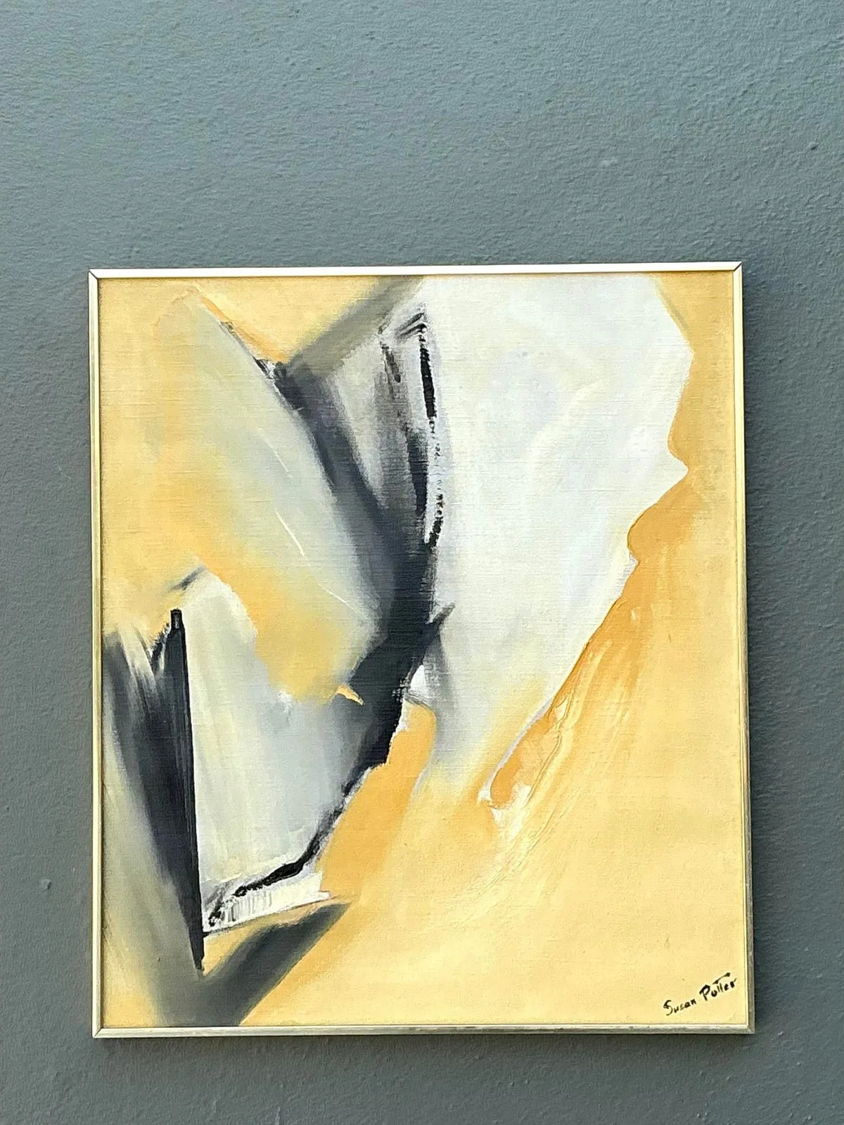 Vintage Original Abstract Oil Painting on Canvas - Canvas, 24.25W x 28.25H — additional photo 6