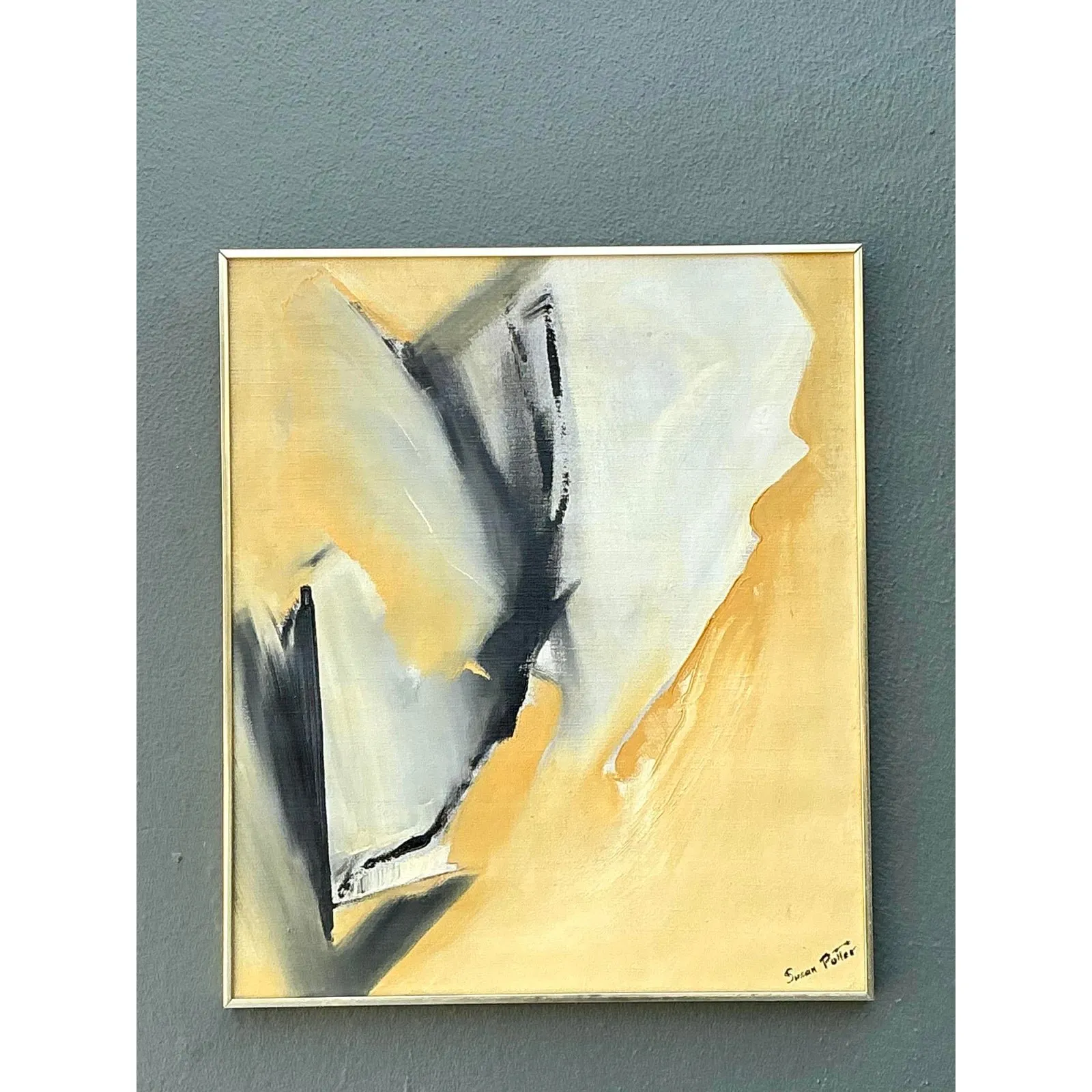 Vintage Original Abstract Oil Painting on Canvas - Canvas, 24.25W x 28.25H — additional photo 7