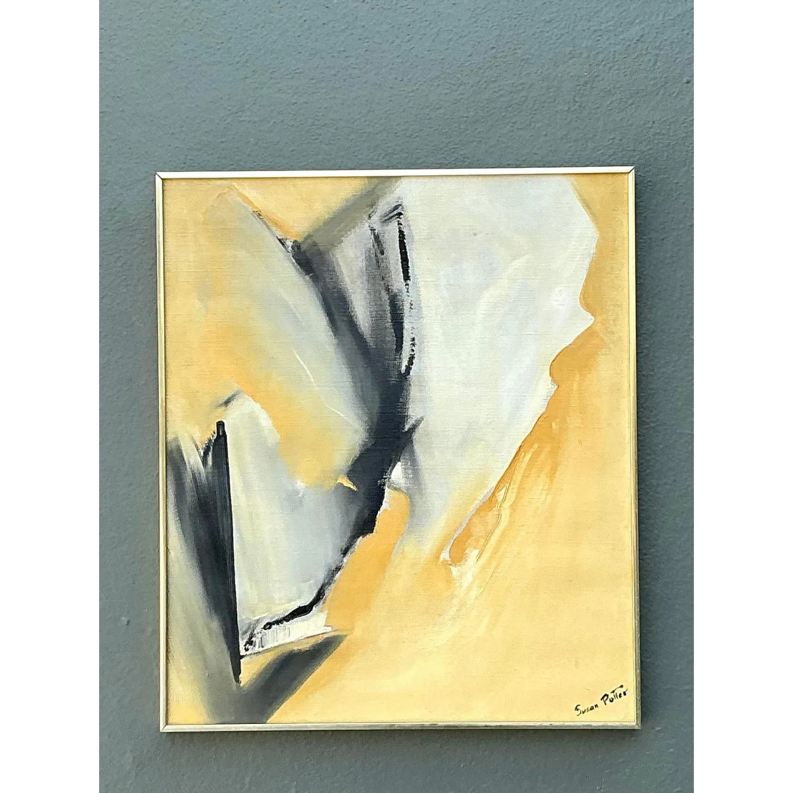 Vintage Original Abstract Oil Painting on Canvas - Canvas, 24.25W x 28.25H — additional photo 8