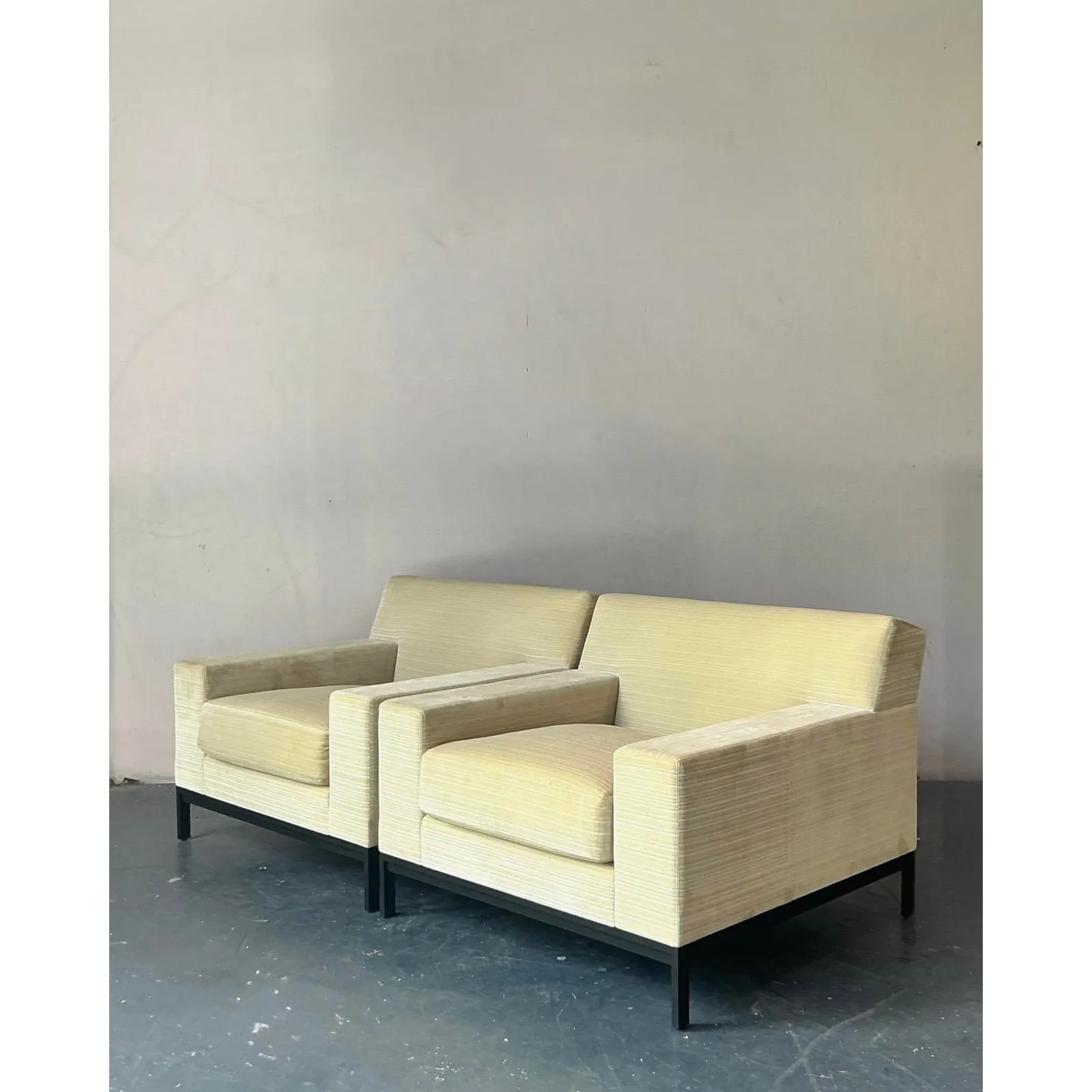 Vintage Boho Christian Liagre Upholstered Arm Chairs - A Pair — additional photo 3