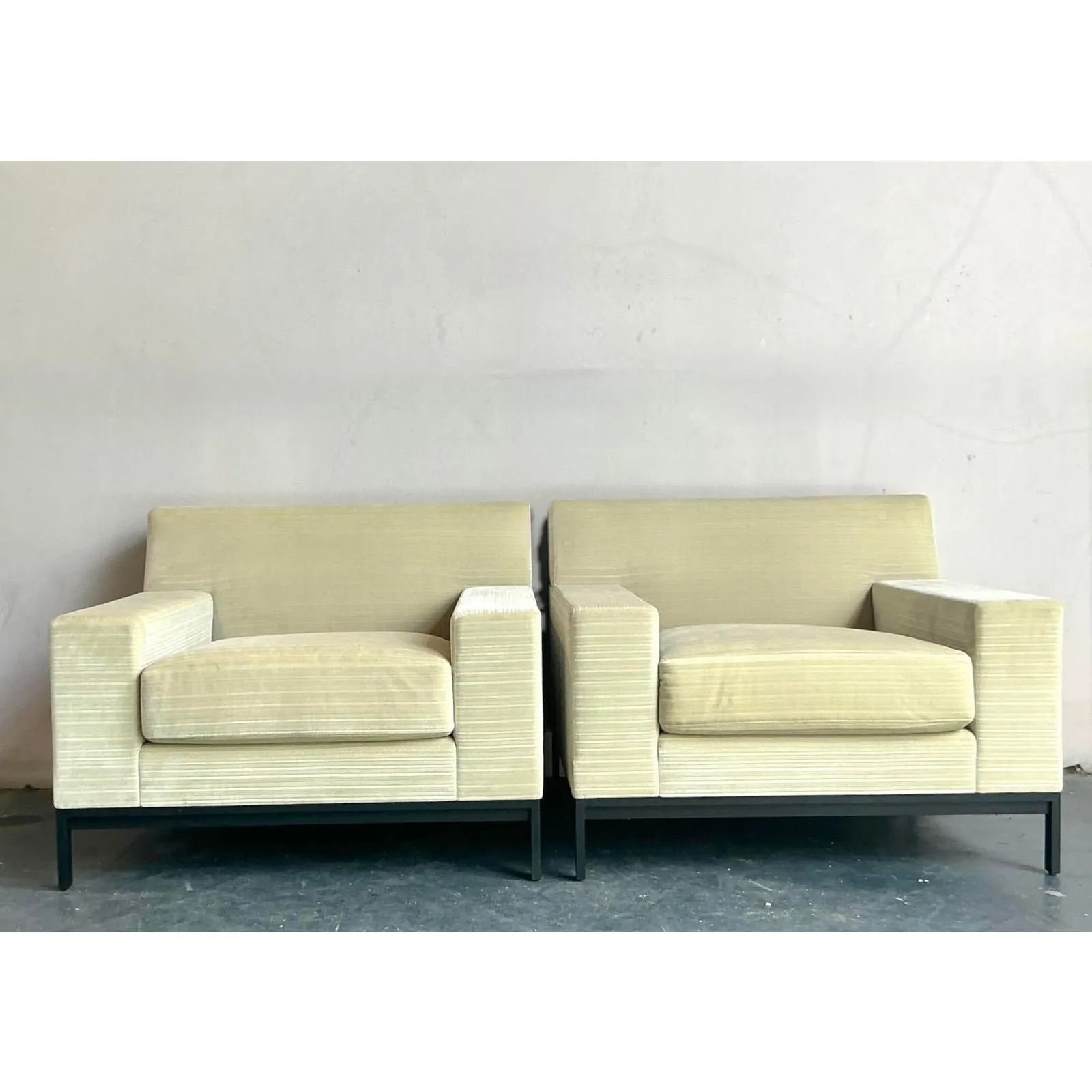 Vintage Boho Christian Liagre Upholstered Arm Chairs - A Pair — additional photo 2