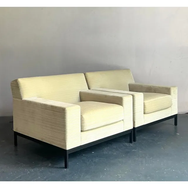 Vintage Boho Christian Liagre Upholstered Arm Chairs - A Pair — additional photo 6