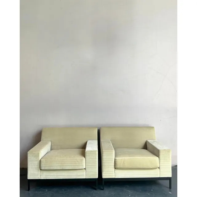 Vintage Boho Christian Liagre Upholstered Arm Chairs - A Pair — additional photo 7