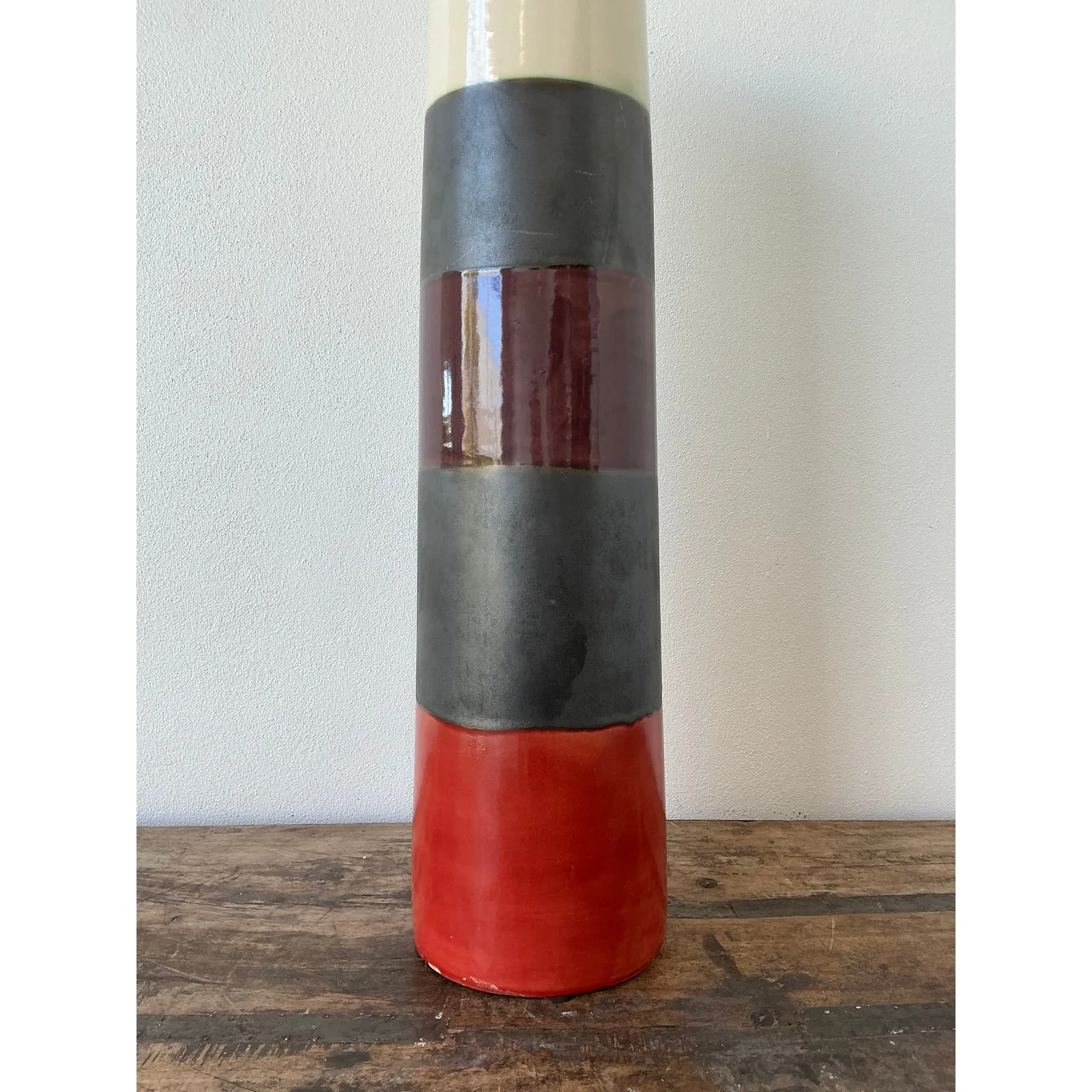 Vintage Original Studio Pottery Vase - Pottery, 5.25W x 25.5H — additional photo 2