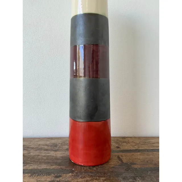 Vintage Original Studio Pottery Vase - Pottery, 5.25W x 25.5H — additional photo 2