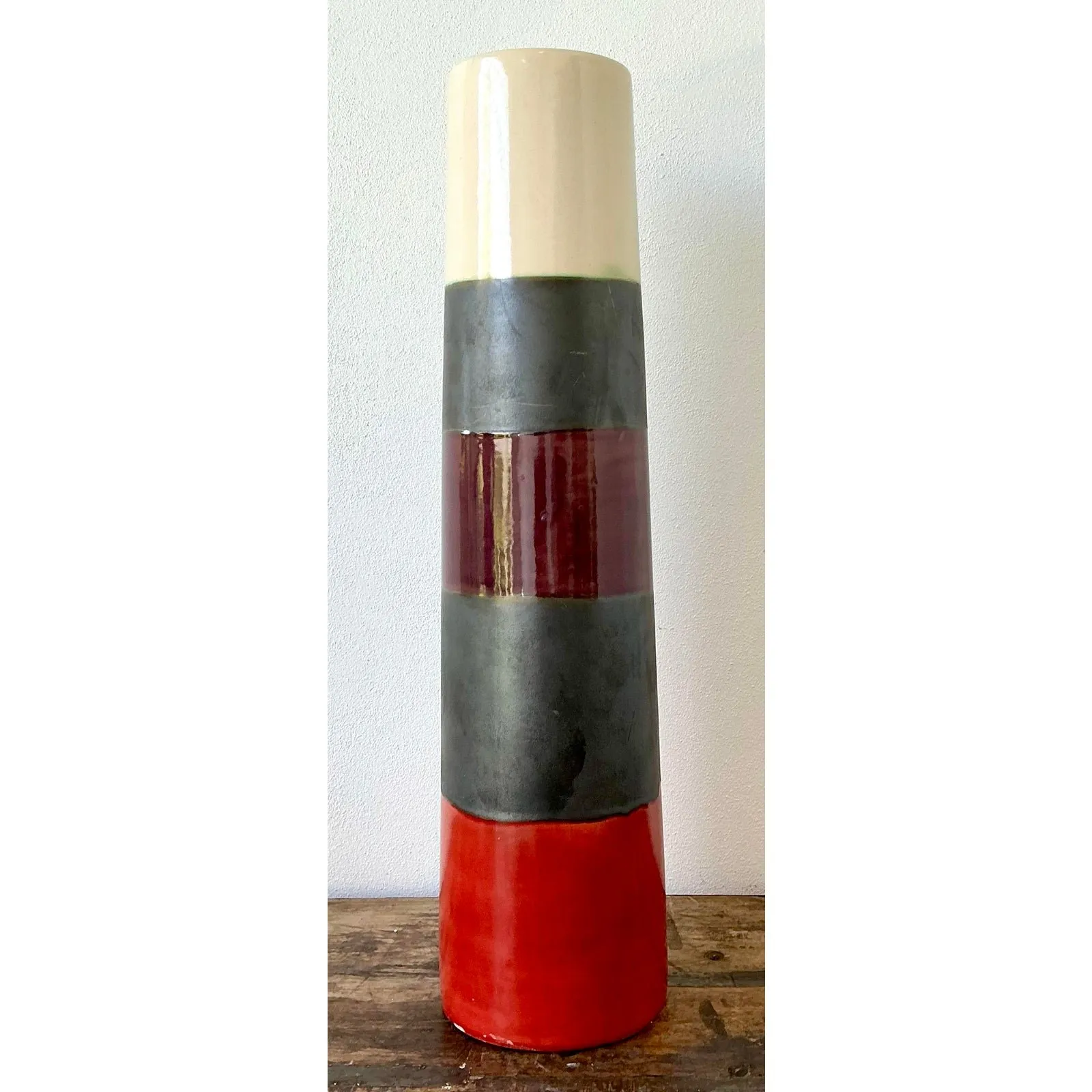 Vintage Original Studio Pottery Vase - Pottery, 5.25W x 25.5H — additional photo 4