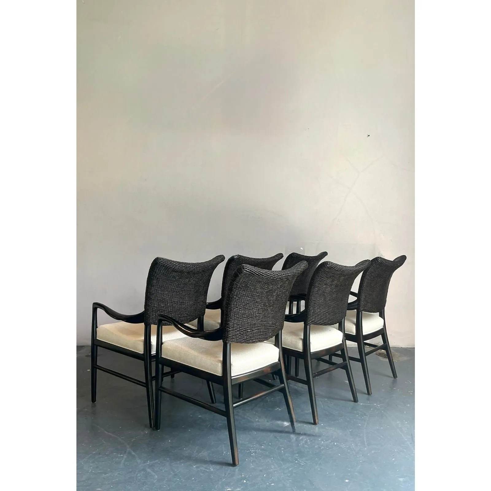 Vintage Boho Palecek “Catalina Cane” Arm Chairs - Set of 6 — additional photo 8
