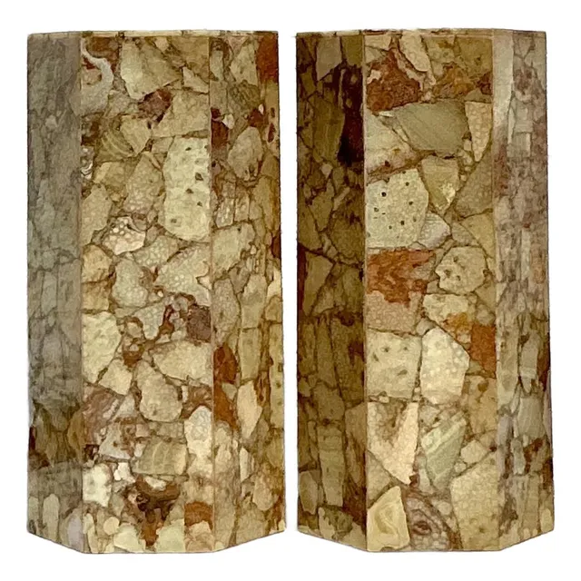 Vintage Boho Octagon Onyx Pedestals - A Pair — additional photo 1