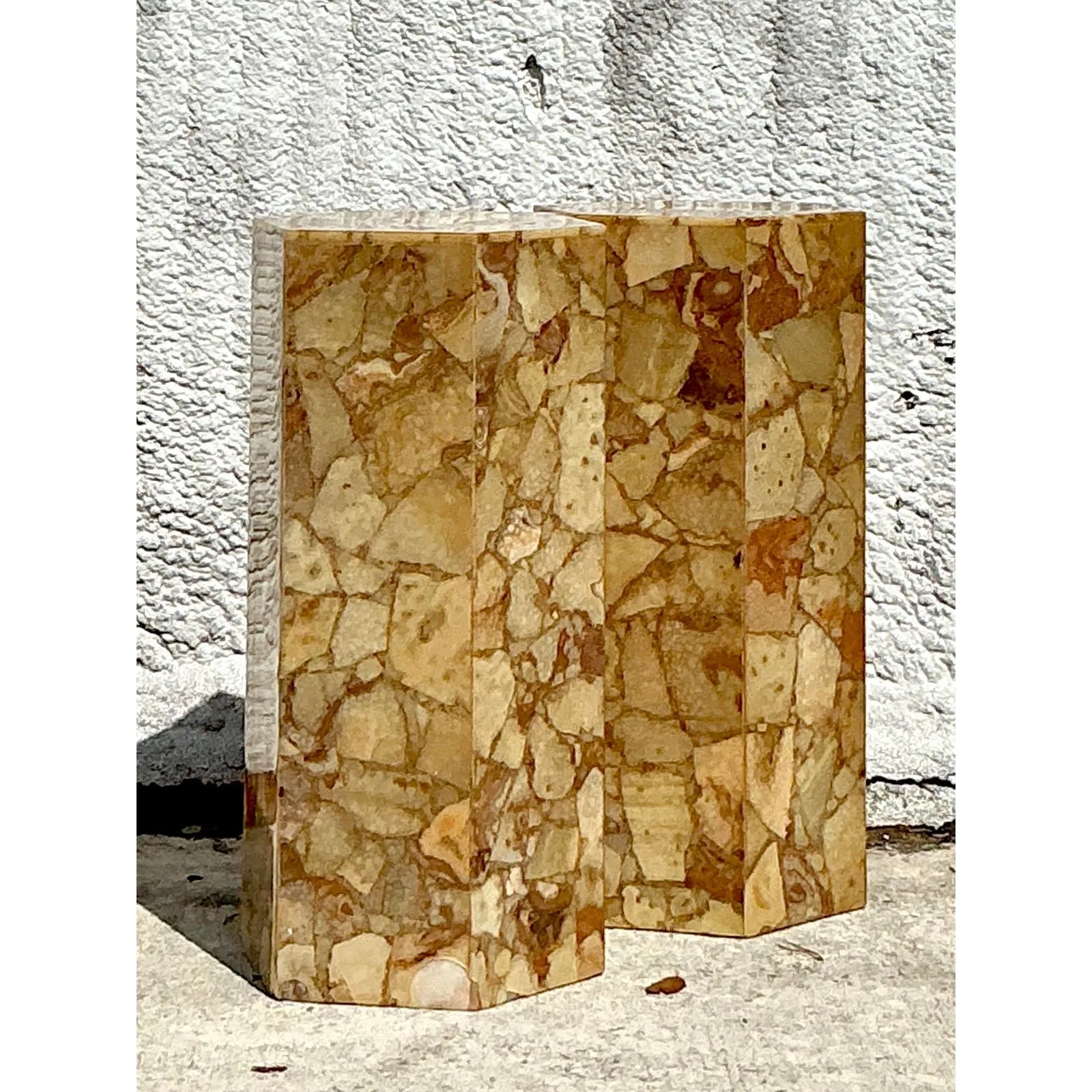 Vintage Boho Octagon Onyx Pedestals - A Pair — additional photo 6