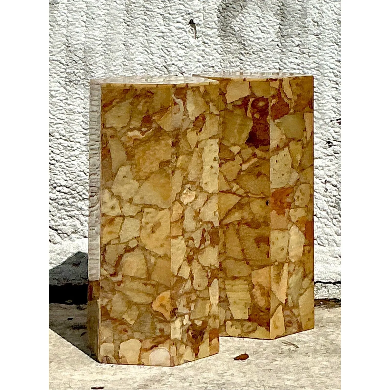 Vintage Boho Octagon Onyx Pedestals - A Pair — additional photo 7