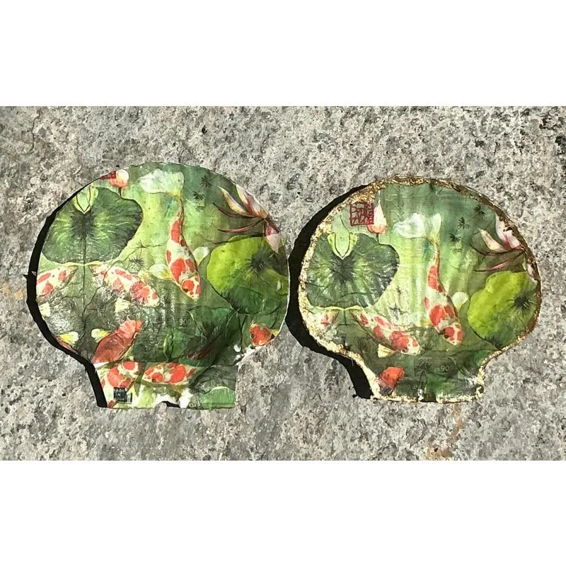 Vintage Boho Decoupage Oyster Shells - Set of 2 — additional photo 3